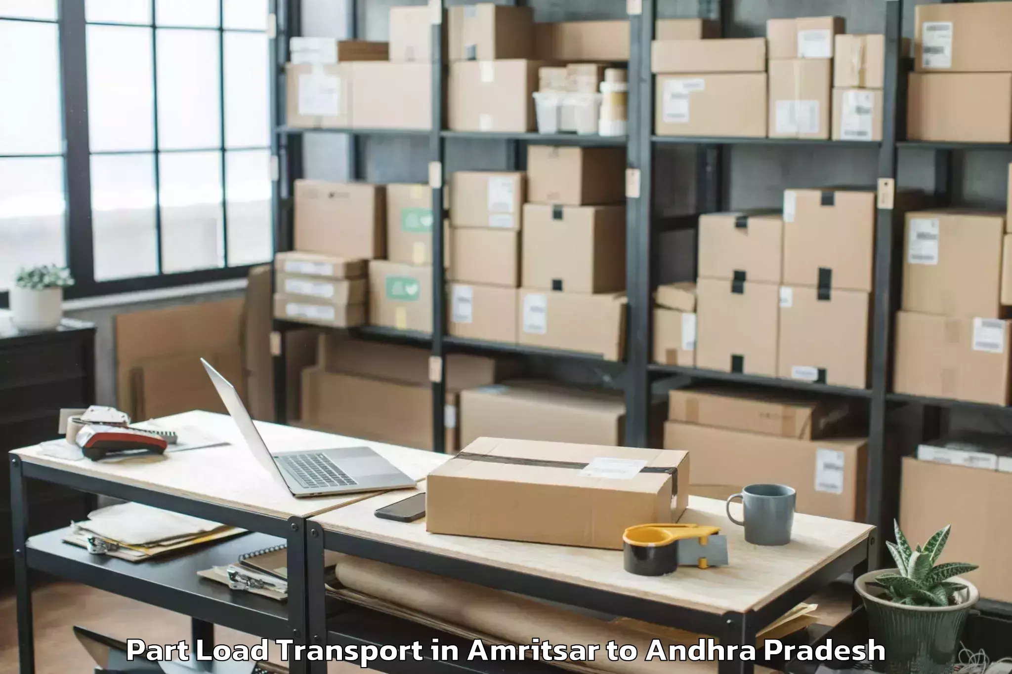 Reliable Amritsar to Kakinada Rural Part Load Transport